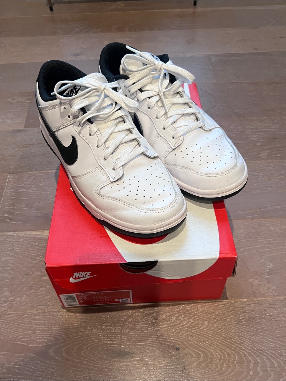 Nike Women’s White and Black Dunk Low Sneakers